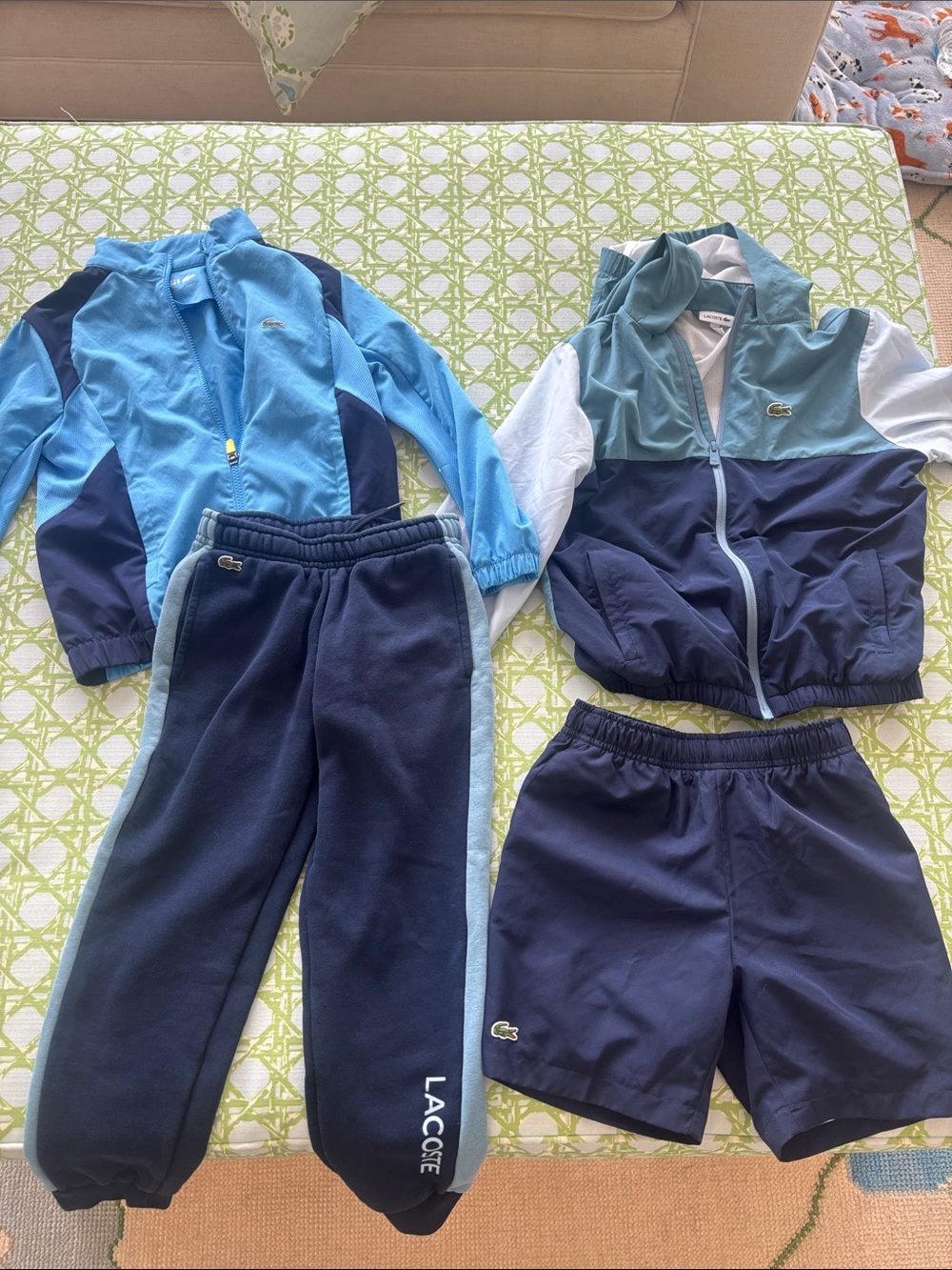 Lacoste Blue Colorblock Kids Tracksuit Set with Shorts